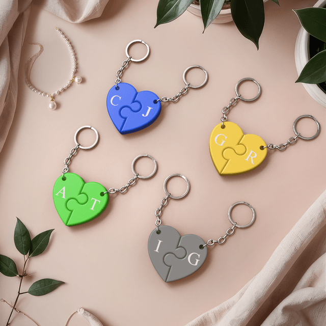 Porte-clés Cœur en Puzzle